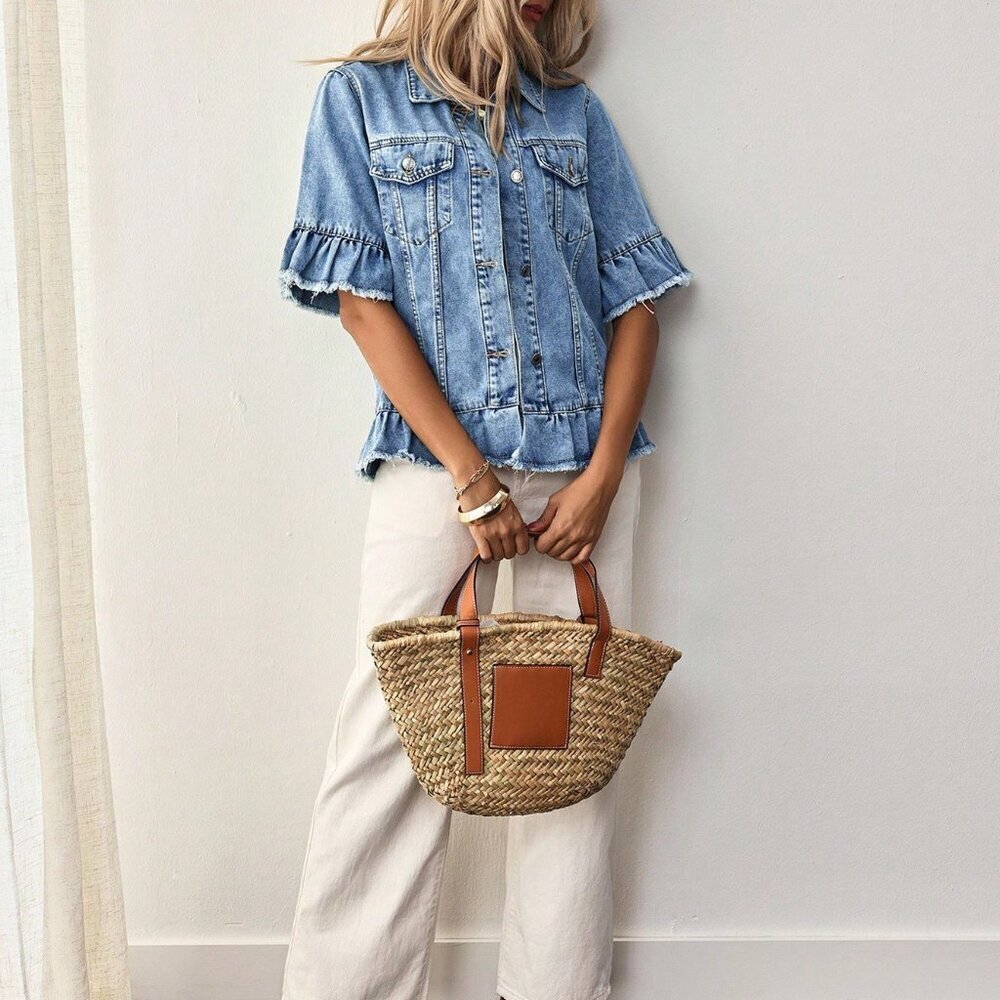 Blue Casual Women's Denim Jacket